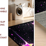 Ultra Soft Area Rug, Non Slip, Stain Resistant, Washable Area Rugs for Living Room, Bedroom, Fun Glittery Nebula Inspired Look(Black)