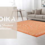 Ultra Soft Area Rug, Non Slip, Stain Resistant, Washable Area Rugs for Living Room, Bedroom, Cozy Textured Ogee Design(Orange)