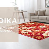 Chic Vibrant Botanical Motif(Red)