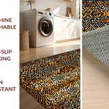 Ultra Soft Area Rug, Non Slip, Stain Resistant, Washable Area Rugs for Living Room, Bedroom, Earthy Toned Wild Spirit(Orange)