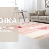 Ultra Soft Area Rug, Non Slip, Stain Resistant, Washable Area Rugs for Living Room, Bedroom, Chic Abstract Geometric Motif(Pink)