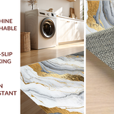 Ultra Soft Area Rug, Non Slip, Stain Resistant, Washable Area Rugs for Living Room, Bedroom, Artful Fluid Motion Decor(Gray)