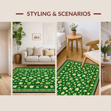 Ultra Soft Area Rug, Non Slip, Stain Resistant, Washable Area Rugs for Living Room, Bedroom, Seasonal Nature-Inspired Welcome Mat(Green)