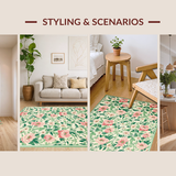 Ultra Soft Area Rug, Non Slip, Stain Resistant, Washable Area Rugs for Living Room, Bedroom, Charming Earthy Tones Arrangement(Ivory)