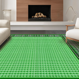 Ultra Soft Area Rug, Non Slip, Stain Resistant, Washable Area Rugs for Living Room, Bedroom, Sleek Minimalist Green Geometry(Green)