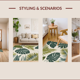 Ultra Soft Area Rug, Non Slip, Stain Resistant, Washable Area Rugs for Living Room, Bedroom, Soft Khaki Nature Pattern(Green)