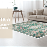 Ultra Soft Area Rug, Non Slip, Stain Resistant, Washable Area Rugs for Living Room, Bedroom, Distressed Sage Green Living Room Boho Carpet(Beige)