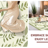 Ultra Soft Area Rug, Non Slip, Stain Resistant, Washable Area Rugs for Living Room, Bedroom, Elegant Earthy Leaf Design(Beige)