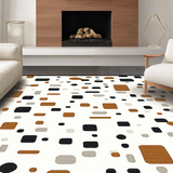 Ultra Soft Area Rug, Non Slip, Stain Resistant, Washable Area Rugs for Living Room, Bedroom, Cozy Earthy Toned Print(White)