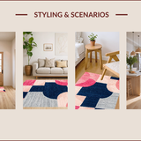 Ultra Soft Area Rug, Non Slip, Stain Resistant, Washable Area Rugs for Living Room, Bedroom, Geometric Blush Pink Kids Playroom Runner(Pink)