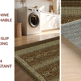 Ultra Soft Area Rug, Non Slip, Stain Resistant, Washable Area Rugs for Living Room, Bedroom, Chic Contemporary Leopard Motif(Brown)