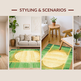 Ultra Soft Area Rug, Non Slip, Stain Resistant, Washable Area Rugs for Living Room, Bedroom, Rustic Textured Watercolor Print(Green)