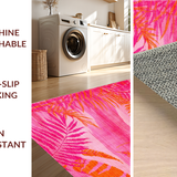 Ultra Soft Area Rug, Non Slip, Stain Resistant, Washable Area Rugs for Living Room, Bedroom, Whimsical Pink Jungle Aesthetic(Pink)