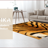 Ultra Soft Area Rug, Non Slip, Stain Resistant, Washable Area Rugs for Living Room, Bedroom, Non-Shedding Decorative Animal Hide Bedroom Carpet(Brown)