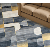 Ultra Soft Area Rug, Non Slip, Stain Resistant, Washable Area Rugs for Living Room, Bedroom, Sleek Modern Tiled Aesthetic(Gray)