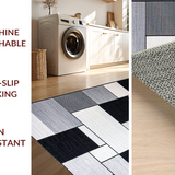 Ultra Soft Area Rug, Non Slip, Stain Resistant, Washable Area Rugs for Living Room, Bedroom, Vibrant Abstract Geometric Elements(Gray)