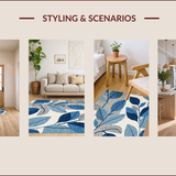 Ultra Soft Area Rug, Non Slip, Stain Resistant, Washable Area Rugs for Living Room, Bedroom, Tropical Pattern Outdoor Patio Stain-Resistant Carpet(Blue)