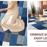 Ultra Soft Area Rug, Non Slip, Stain Resistant, Washable Area Rugs for Living Room, Bedroom, Dynamic Colorful Geometric Arrangement(Blue)
