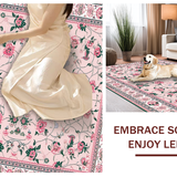 Ultra Soft Area Rug, Non Slip, Stain Resistant, Washable Area Rugs for Living Room, Bedroom, Elegant Distressed Petal Arrangement(Pink)
