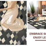 Ultra Soft Area Rug, Non Slip, Stain Resistant, Washable Area Rugs for Living Room, Bedroom, Contemporary Monochrome Diamond Style(Beige)