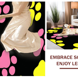 Ultra Soft Area Rug, Non Slip, Stain Resistant, Washable Area Rugs for Living Room, Bedroom, Fun Loving Doggie Bone Theme(Pink)
