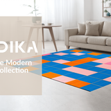 Eclectic Rainbow Patterned Textile(Blue)