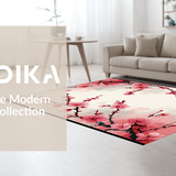 Ultra Soft Area Rug, Non Slip, Stain Resistant, Washable Area Rugs for Living Room, Bedroom, Vibrant Botanical Artistry Theme(Pink)