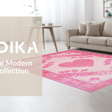 Ultra Soft Area Rug, Non Slip, Stain Resistant, Washable Area Rugs for Living Room, Bedroom, Cozy Pink Abstract Texture(Pink)