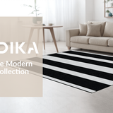 Ultra Soft Area Rug, Non Slip, Stain Resistant, Washable Area Rugs for Living Room, Bedroom, Classic Black and White Trellis(Black)