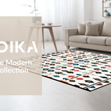 Ultra Soft Area Rug, Non Slip, Stain Resistant, Washable Area Rugs for Living Room, Bedroom, Rustic Tasseled Graphic Pattern(Red)
