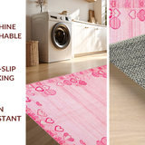 Ultra Soft Area Rug, Non Slip, Stain Resistant, Washable Area Rugs for Living Room, Bedroom, Cute Cozy Warmth Design(Pink)