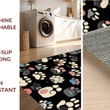 Ultra Soft Area Rug, Non Slip, Stain Resistant, Washable Area Rugs for Living Room, Bedroom, Cute Child-Friendly Paw Design(Black)