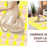 Ultra Soft Area Rug, Non Slip, Stain Resistant, Washable Area Rugs for Living Room, Bedroom, Artful Light Yellow Dreamscape(Yellow)