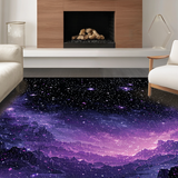 Ultra Soft Area Rug, Non Slip, Stain Resistant, Washable Area Rugs for Living Room, Bedroom, Playful Astronaut Adventure Theme(Purple)