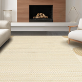Ultra Soft Area Rug, Non Slip, Stain Resistant, Washable Area Rugs for Living Room, Bedroom, Sophisticated Tan and Brown Scalloped Look(Beige)