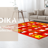 Brightly Colored Fun Shape Collage(Red)