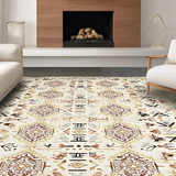 Ultra Soft Area Rug, Non Slip, Stain Resistant, Washable Area Rugs for Living Room, Bedroom, Artful Luxurious Floral Weave(Beige)