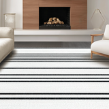 Minimalist Chic Featuring Contrasting Linear Stripes(White)