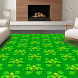 Festive Clover Patterned Welcome Mat(Green)