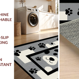 Ultra Soft Area Rug, Non Slip, Stain Resistant, Washable Area Rugs for Living Room, Bedroom, Trendy Low-Profile Paw Pattern(Black)