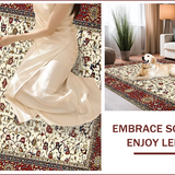 Ultra Soft Area Rug, Non Slip, Stain Resistant, Washable Area Rugs for Living Room, Bedroom, Chic Geometric Tiled Arrangement(Red)
