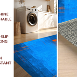Ultra Soft Area Rug, Non Slip, Stain Resistant, Washable Area Rugs for Living Room, Bedroom, Sleek Minimalist Gradient Flow(Blue)