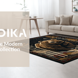 Ultra Soft Area Rug, Non Slip, Stain Resistant, Washable Area Rugs for Living Room, Bedroom, Cute Animal Companions for Play(Black)