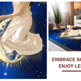 Ultra Soft Area Rug, Non Slip, Stain Resistant, Washable Area Rugs for Living Room, Bedroom, Vibrant Cosmic Spiral Design(Blue)