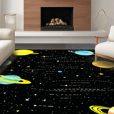 Ultra Soft Area Rug, Non Slip, Stain Resistant, Washable Area Rugs for Living Room, Bedroom, Stellar Whimsical Planetary Theme(Yellow)
