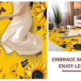 Ultra Soft Area Rug, Non Slip, Stain Resistant, Washable Area Rugs for Living Room, Bedroom, Vibrant Retro Butterfly Motif(Yellow)