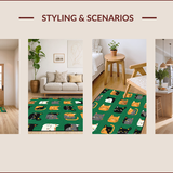 Ultra Soft Area Rug, Non Slip, Stain Resistant, Washable Area Rugs for Living Room, Bedroom, Charming Cartoon Animal Aesthetic(Green)