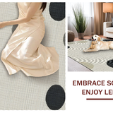 Ultra Soft Area Rug, Non Slip, Stain Resistant, Washable Area Rugs for Living Room, Bedroom, Joyful Black and White Motif(White)