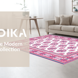 Ultra Soft Area Rug, Non Slip, Stain Resistant, Washable Area Rugs for Living Room, Bedroom, Intricate Botanical Border Design(White)