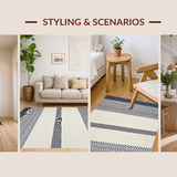 Cozy Textured Cream and Navy(Blue)